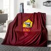 Coperta in Flanella con Emblema AS Roma, Morbido Poliestere, Design Moderno, Per Tutte le Stagioni, per Campeggio, Viaggi, Regali per Feste o Compleanni