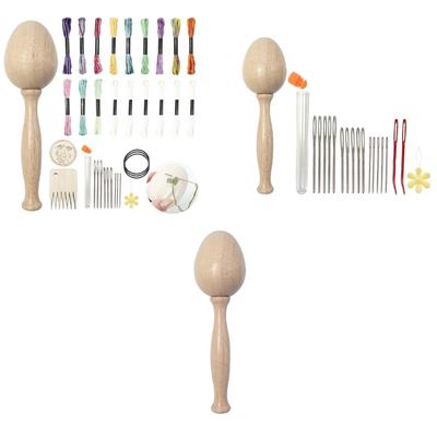 Darning Egg for Socks Wood Darning Egg and Needle Thread for Socks Clothes Adult Kid DIY Handicraft Home Sewing Tool