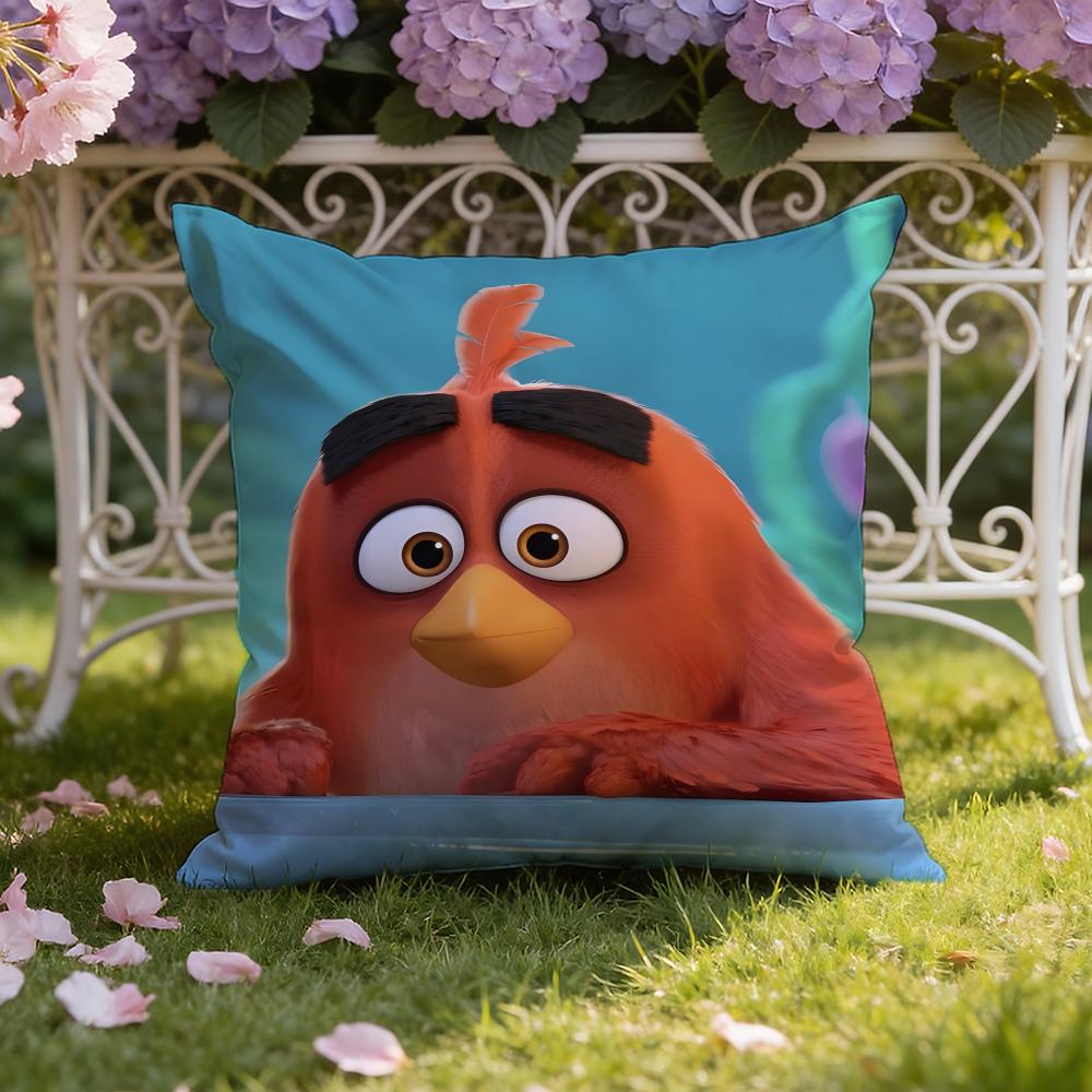 Anime A-Angry B-BirdsS Cushion Cover Home & Car Dual-Scene Pillow Cover: Reversible for Premium Comfort