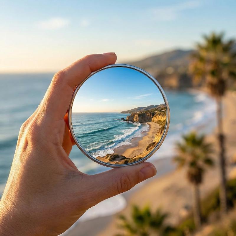 Mini Convex Makeup Mirror Round Portable Selfie Prop for Purse Cosmetic Application for Outdoor Travel Use