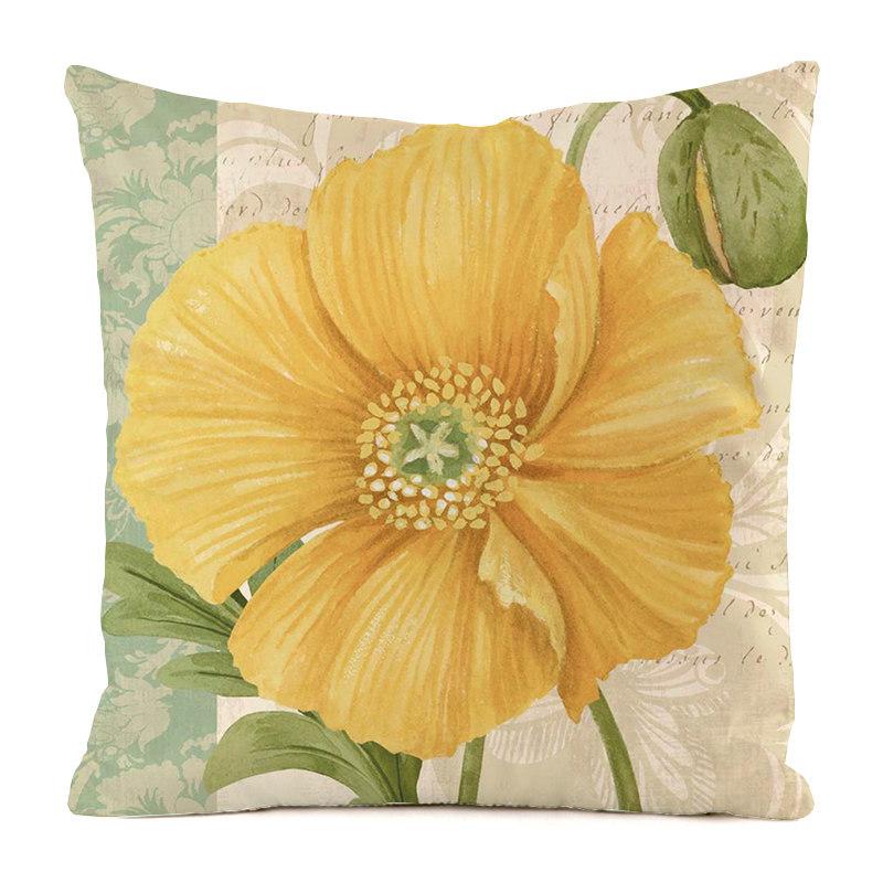 Nordic Pastoral Style Digital Printing Short Plush Pillow Cover Decorative For Car Sofa Office Cushion Cover Home Goods