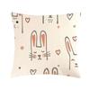 Easter Bunny Linen Pillowcase Home Sofa Cushion Cover