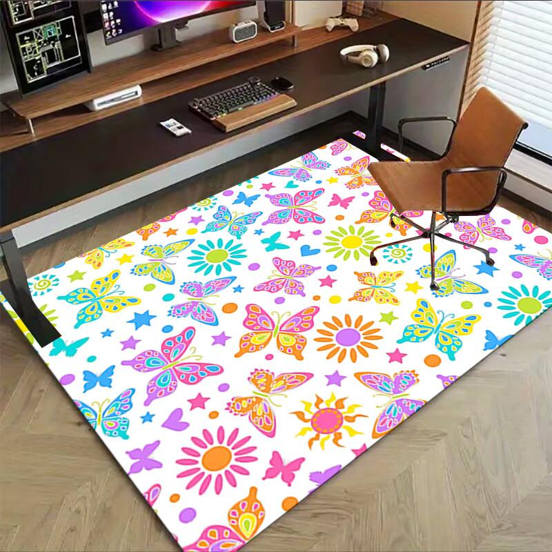 1PC Butterflies Flowers Extra Large Non-Slip Floor carpet, Office, family, bedroom, Studio - Large Area RugJ0375