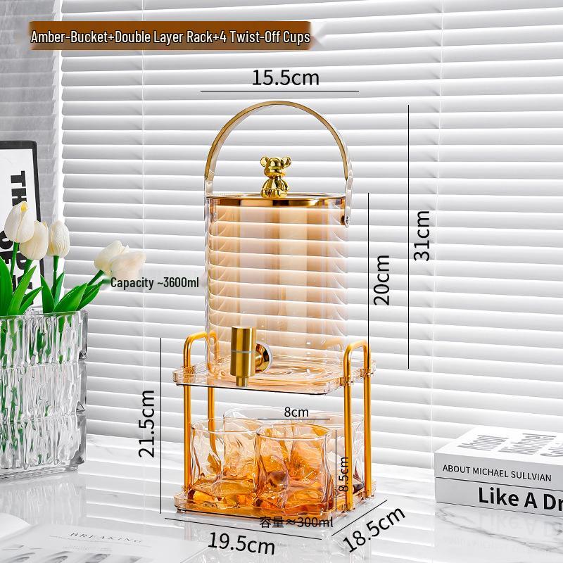 Elegant Glass Cold Water Kettle Set with Faucet - Large Capacity for Homemade Beverages