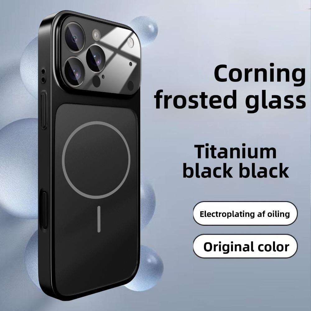 Original Glass Nano Armor Phone Case For For Iphone17 16 15 14 13 Pro Max 17Pro Air Magnetic For Magsafe Wireless Charge Cover Funda