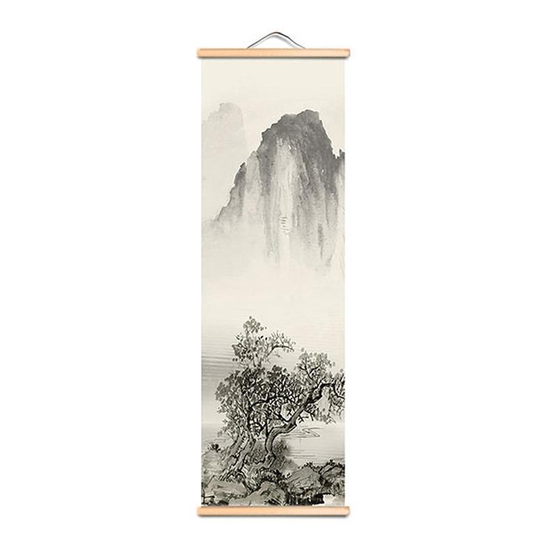 1PC/4PC Painting Chinese Style Ink Painting Alpine Canvas Decorative Solid Wood Scroll Paintings