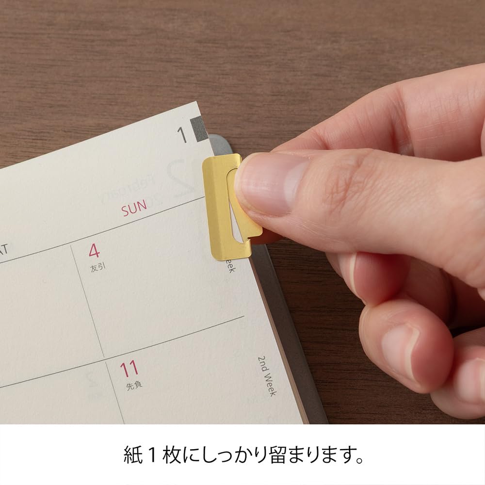 Midori Clip Registerkarten Set mit 8 Stück, Messing, Mittel [Alle 3 Farben]