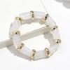 Vintage Acrylic Bamboo Beads Bracelets for Women Fashion Resin Chunky Tube Beaded Stretchy Stackable Bracelet New Jewelry Gift