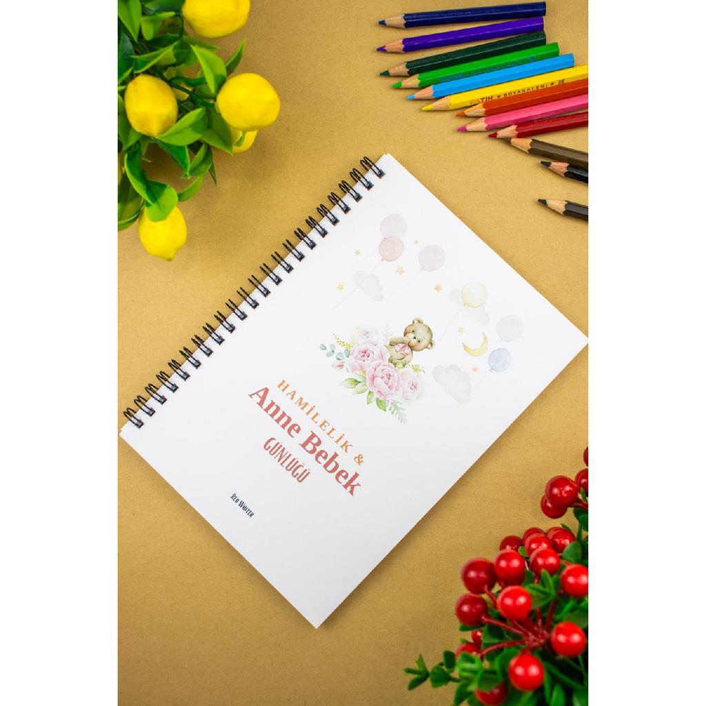 Schwangerschafts- und Mutter-Baby-Tagebuch 14x20 cm Design Tägliches Notizbuch, (Haupt- und USAQ)