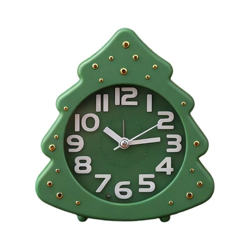 

Christmas Themed Plastic Clock Noiseless Operations Portable Holiday Decoration Christmas Gift Homes Accessories