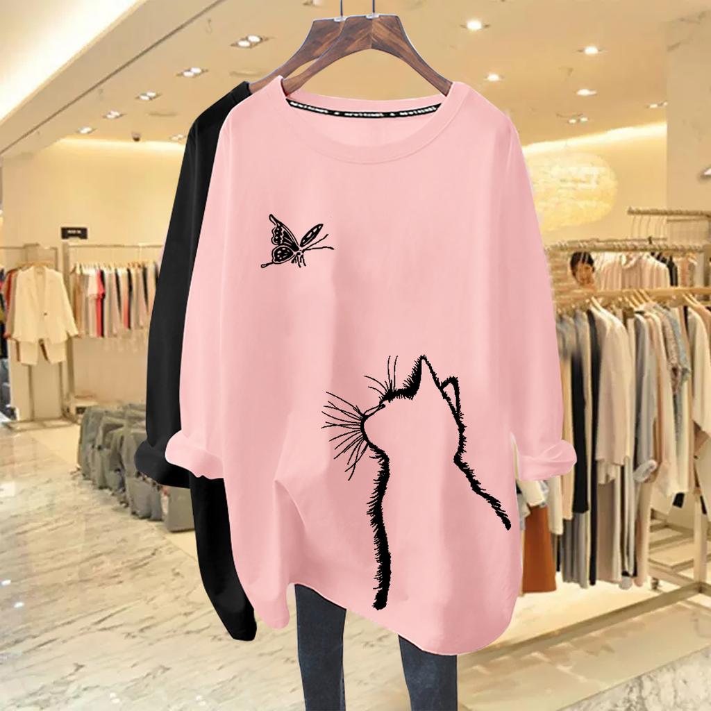 Herbst Baumwoll-Oberteil Neues Langarm-T-Shirt Damen Basis-Shirt Unterwäsche Herbst Oberbekleidung Outfit