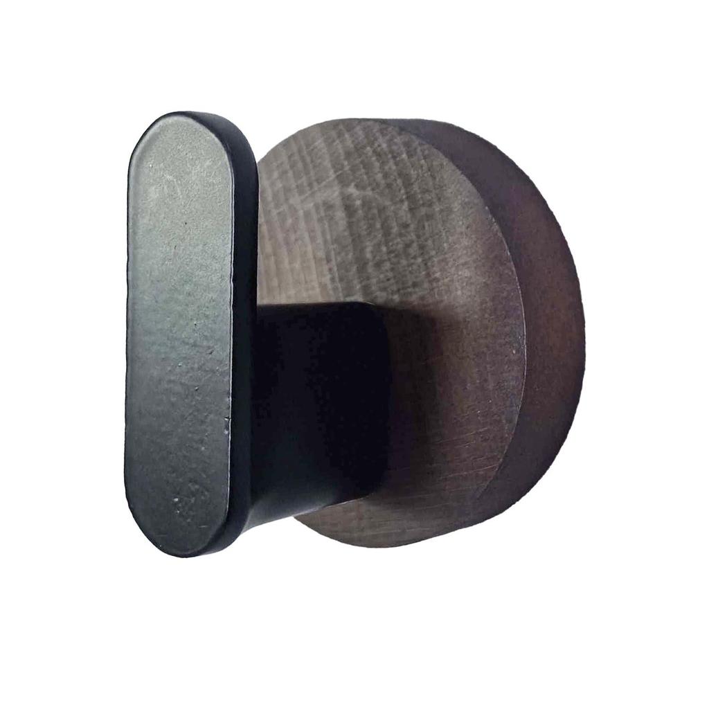 Solid Wood Walnut Door Hook - Punch-Free Adhesive Wall Hanger