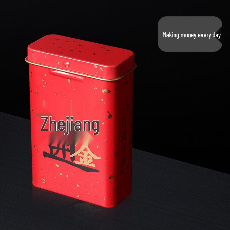 Men's 20-Capacity Tinplate Cigarette Case, Personalized Metal Hand-Rolled Holder, Multi-Pattern, Waterproof & Moisture-Proof.