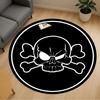 1pc Skull Crossbones Round Chair Mat Area Rug - Non-Slip, Floor Mat for Office, Bedroom, and Indoor Decor C1118057