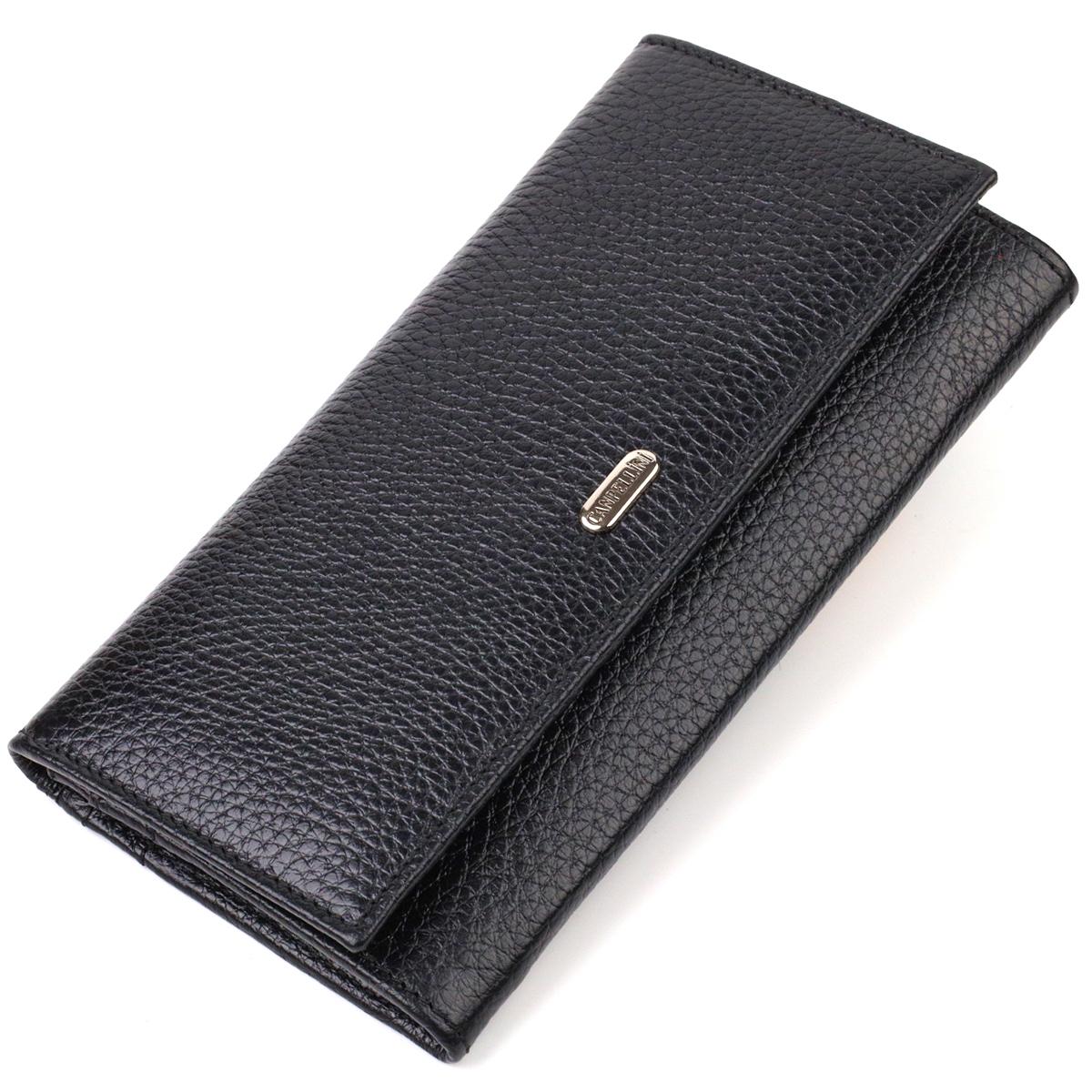 

Функціональний гаманець для жінок з натуральної шкіри CANPELLINI 21822 Чорний