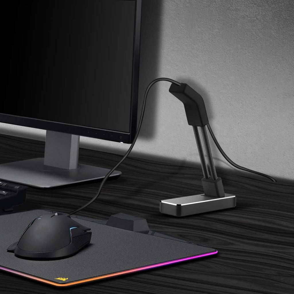 Mouse Stageek Aluminum Alloy Gaming Mouse Cable Management Flexible Mouse Cable Holder Fixer for Esports Gaming Black Bungee, System, -