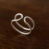 Regulowany pierścionek szyna, Srebro próby 925, Pierścionek na kciuk lub midi, Ręcznie robiona minimalistyczna biżuteria