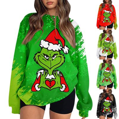 Women's O-Neck Long Sleeve Sweatshirt Print Pattern Casual Plus Size Basic Tops Sports Pullover