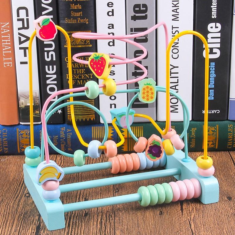 Baby Around Beads 0-1 Years Old Educational Fine Motor Training Concentration Rope String Beads Building Block Baby Children's Toys