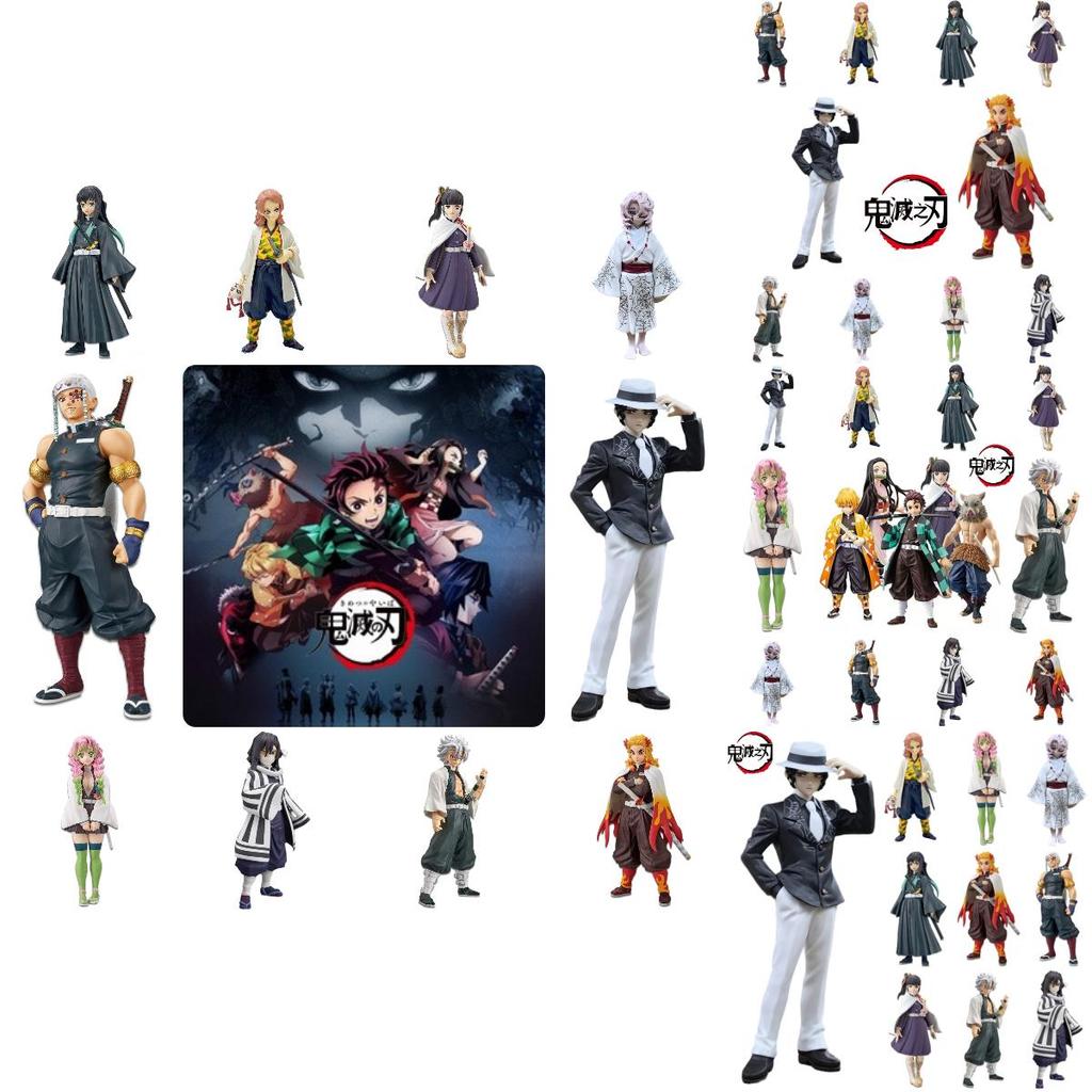 Komplettes Set von Demon Slayer Anime-Figuren Tanjiro Zenitsu Inosuke Nezuko 16cm Höhe