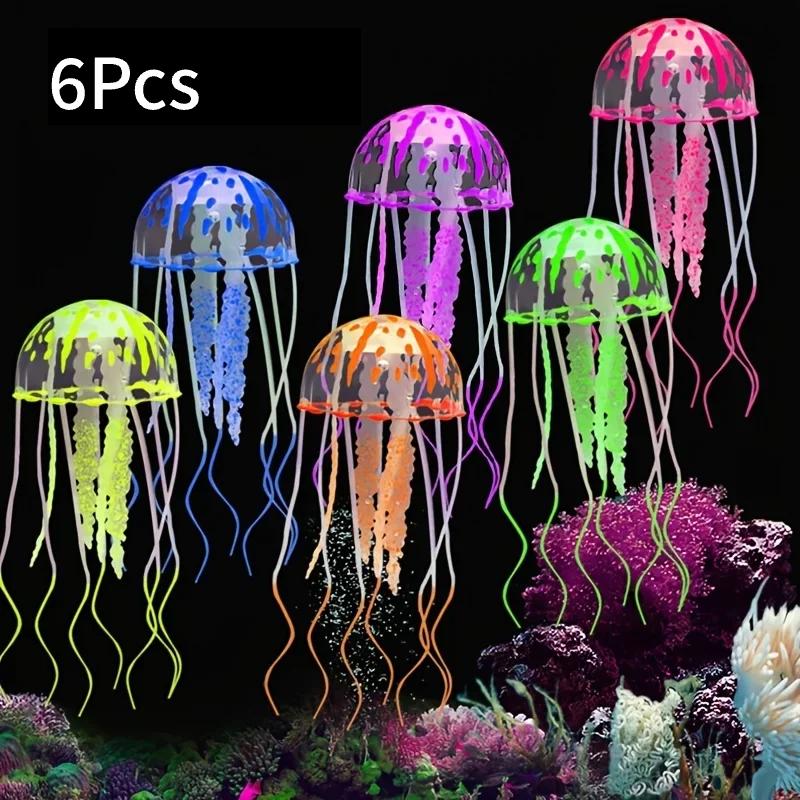 Artificial Swim Glow Jellyfish for Fish Tank - Luminous Aquarium Underwater Decoration