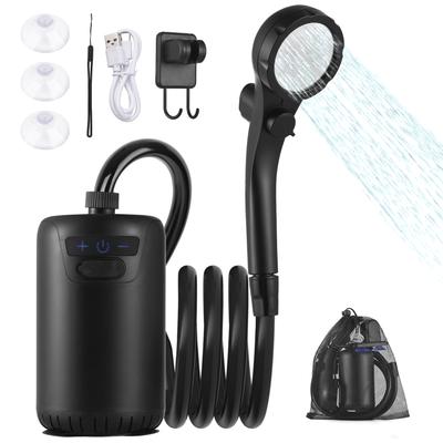 Tragbare Campingdusche, Außendusche, elektrische Dusche mit Temperaturanzeige für Camping, Wandern