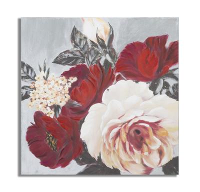 Handmade Wall Painting Flower Square 90X3.7X90 Cm
