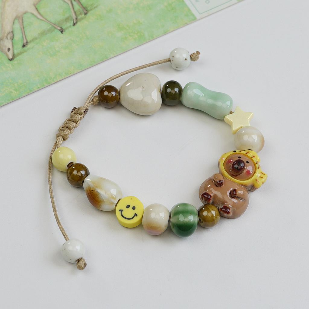 Jingdezhen ceramic fresh and cute girlfriend student kapibara sweet bracelet bracelet jewelry wholesale