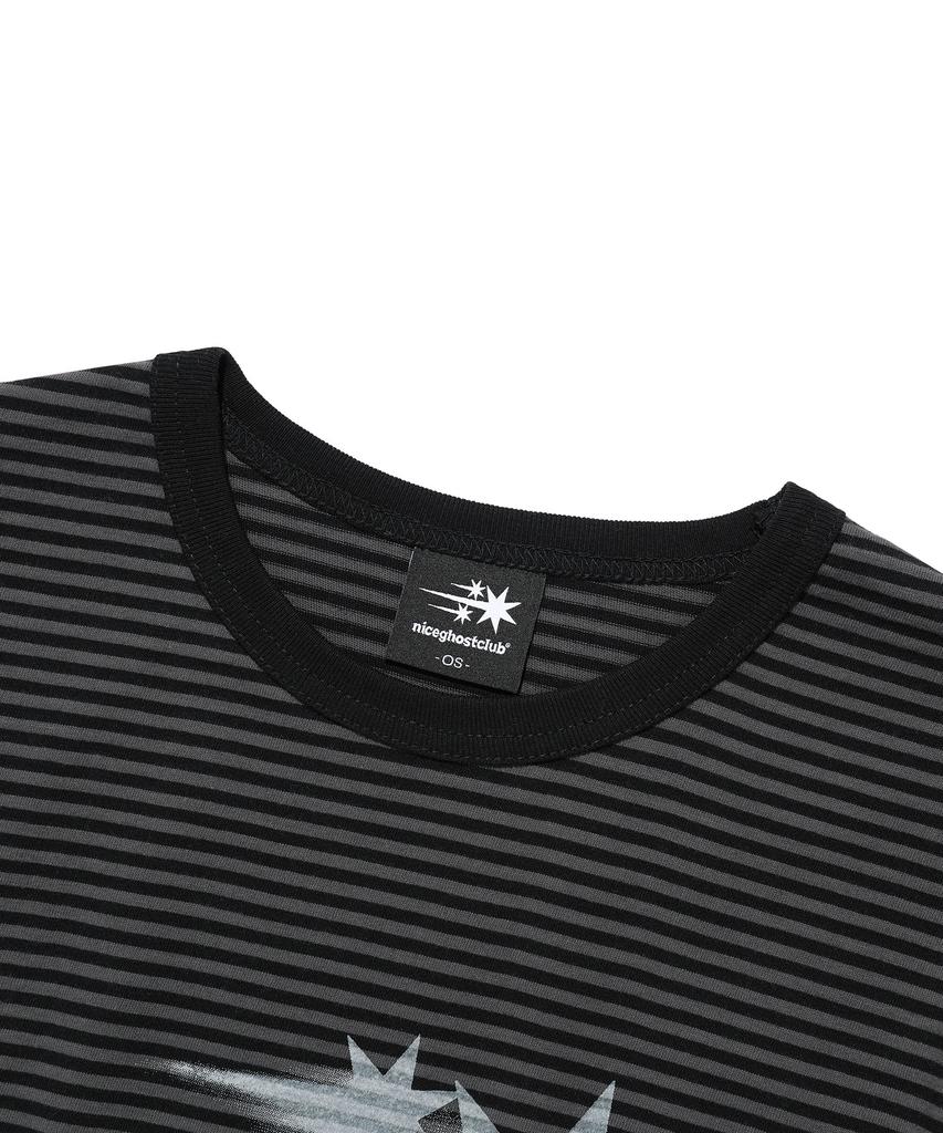 NICEGHOSTCLUB Stripe Rush 3Star Ringer Crop Tee_Black(Ng2Gmft532A)