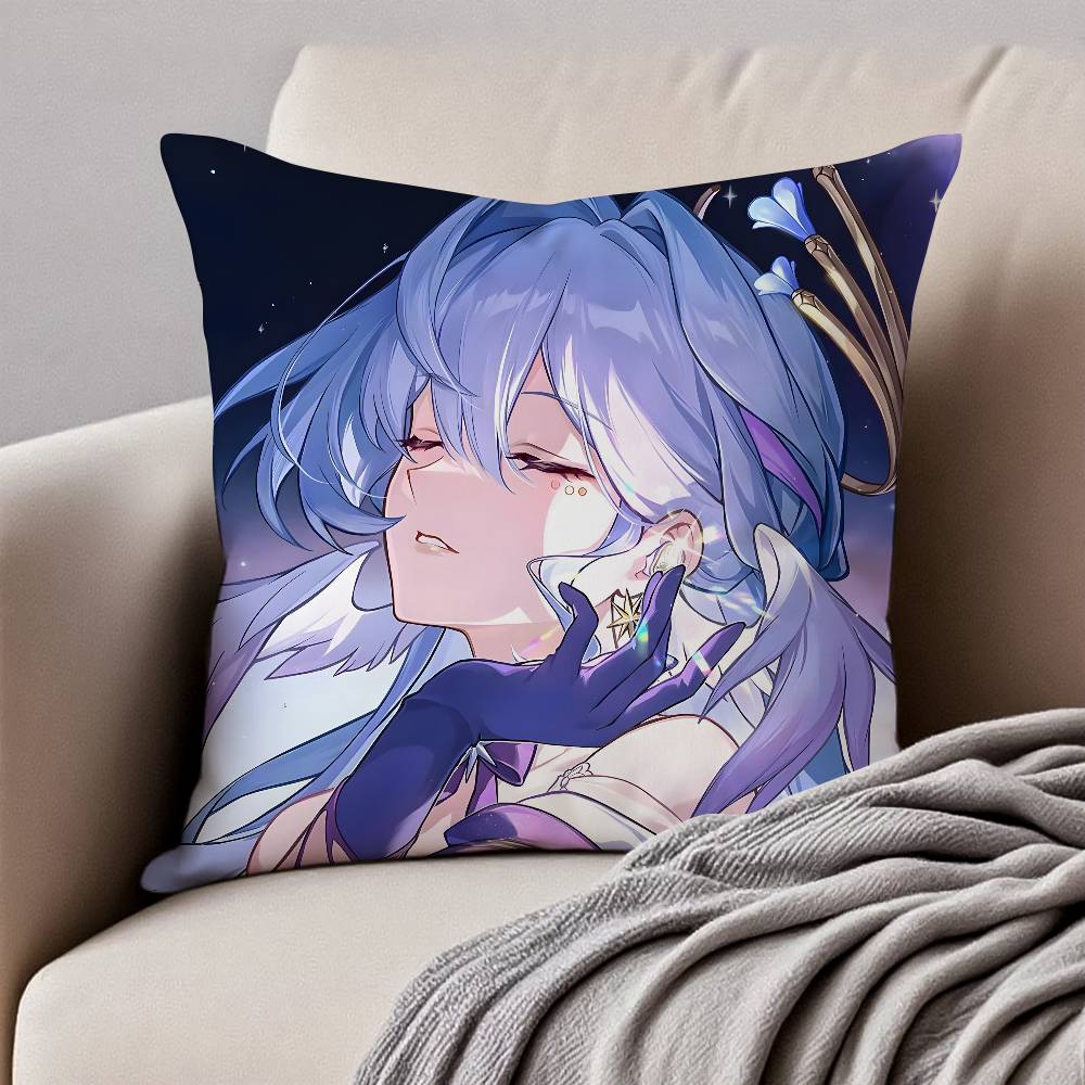 Spiel H-Honkai Star Rail R-ROBIN Kissenbezug Milbenabweisender Kissenbezug Verdeckter Reißverschluss Seidig Kurzer Plüsch Sofakissenbezug