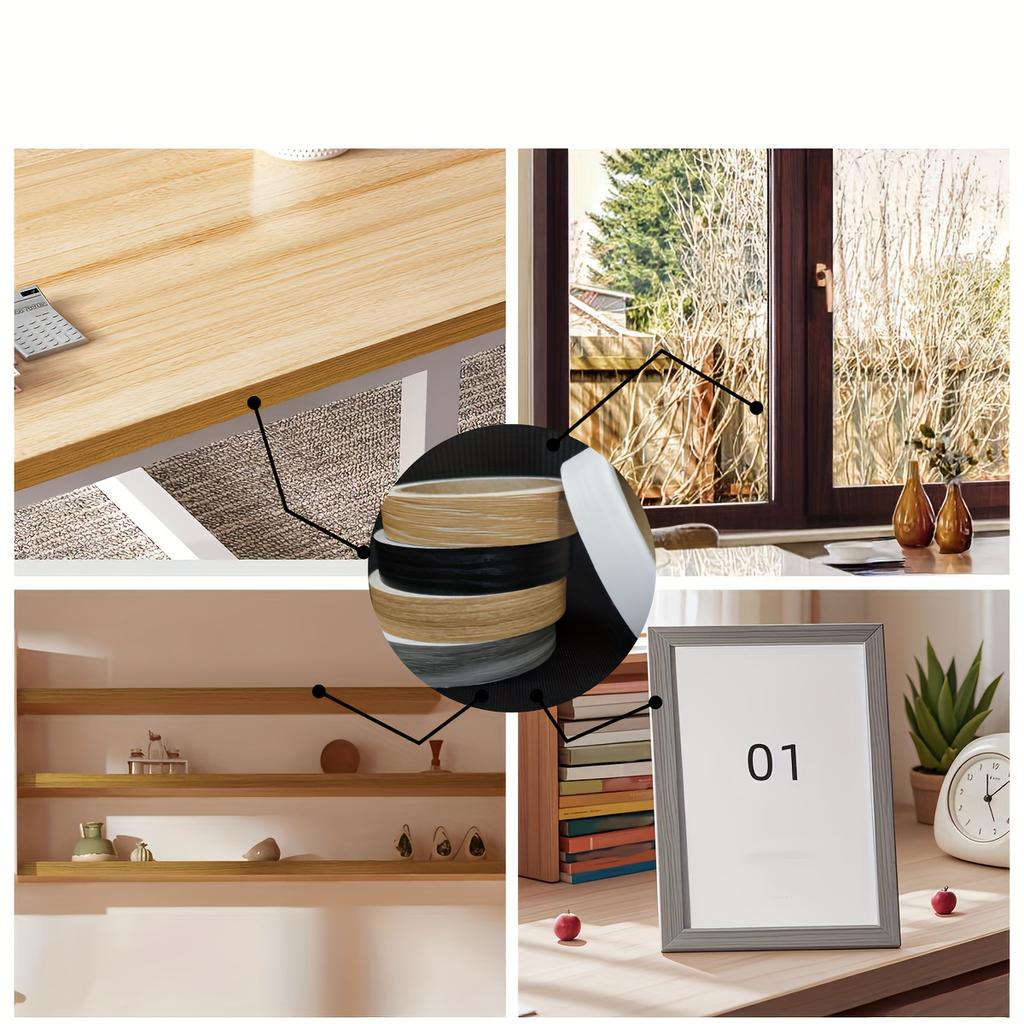 1 Roll Self-Adhesive PVC Wood Grain Tape - Peel & Stick Wood Veneer for Cabinets Floors Compatible for Furniture Edging