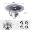 304 Stainless Steel Floor Drain Strainer, Anti - Odor Bounce Core, Universal Anti - Clog Drain Filter Food Residue Catcher