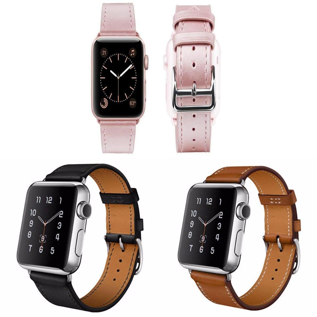 Apple Watch 8 Leather Strap For Single Loop Crosshatch Genuine Leather Band For 38mm And 42mm