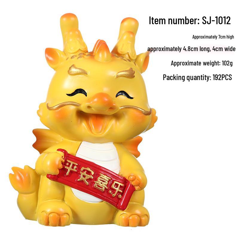 New Year Dragon Shaking Head Figurine - Cute Cartoon Dragon Desktop Decor