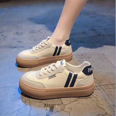 Trendy Girl Little White Shoes Women's Spring and Autumn New Breathable Versatile Platform Sports and Leisure Board Shoes