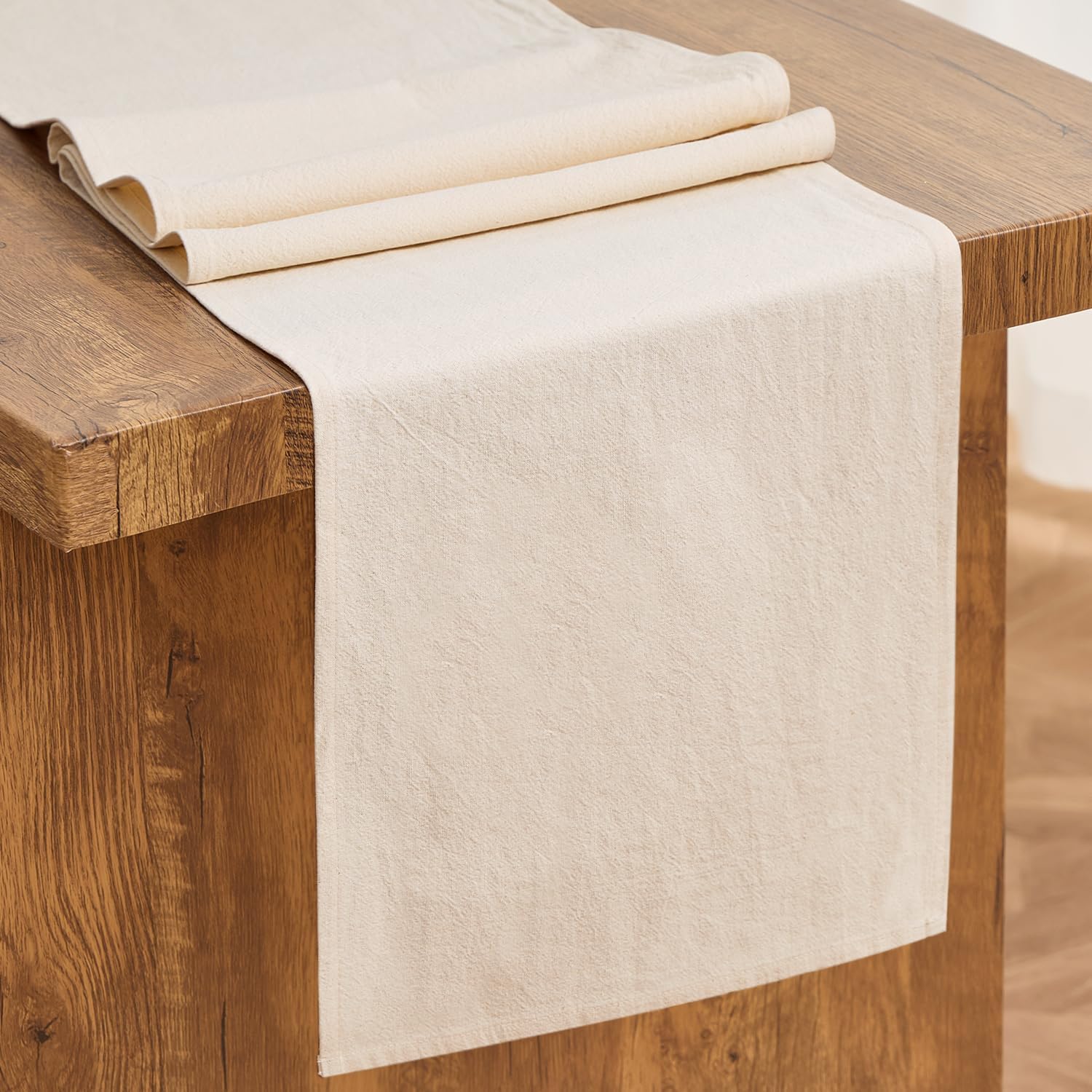 Letjolt White Table Runner 72 Inches Rustic Farmhouse Table Runner Washable Table Runner Durable Table Runner 12x72 Inches бежевый