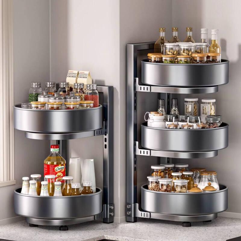 Juedian Adjustable Rotating Countertop Spice Rack
