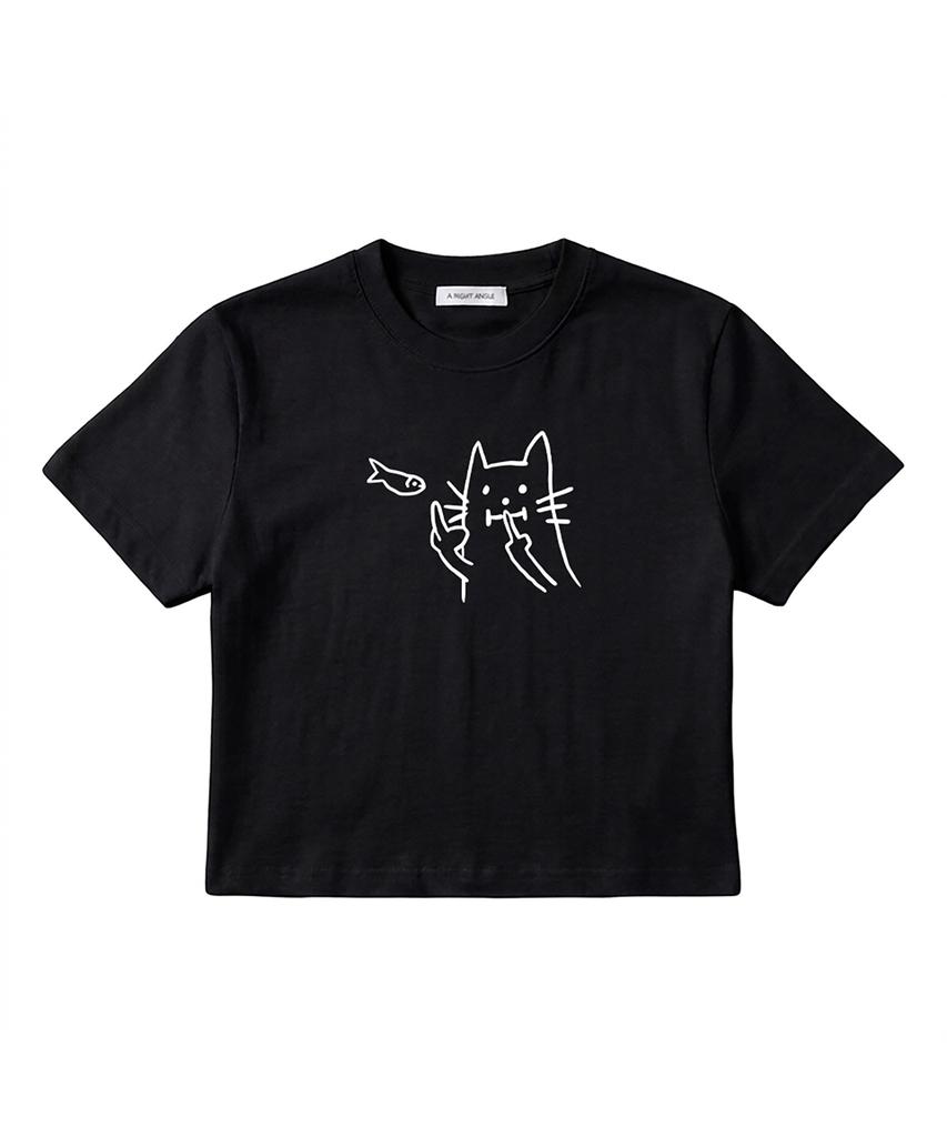 Eolaiteuaenggeul Cat Fish Crop Tee (2 Color)