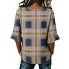 Womens Spring Tops Plaid V Neck Button Blouse Relaxed Fit Summer Shirts for Women Casual Style Dressy Tops for Women