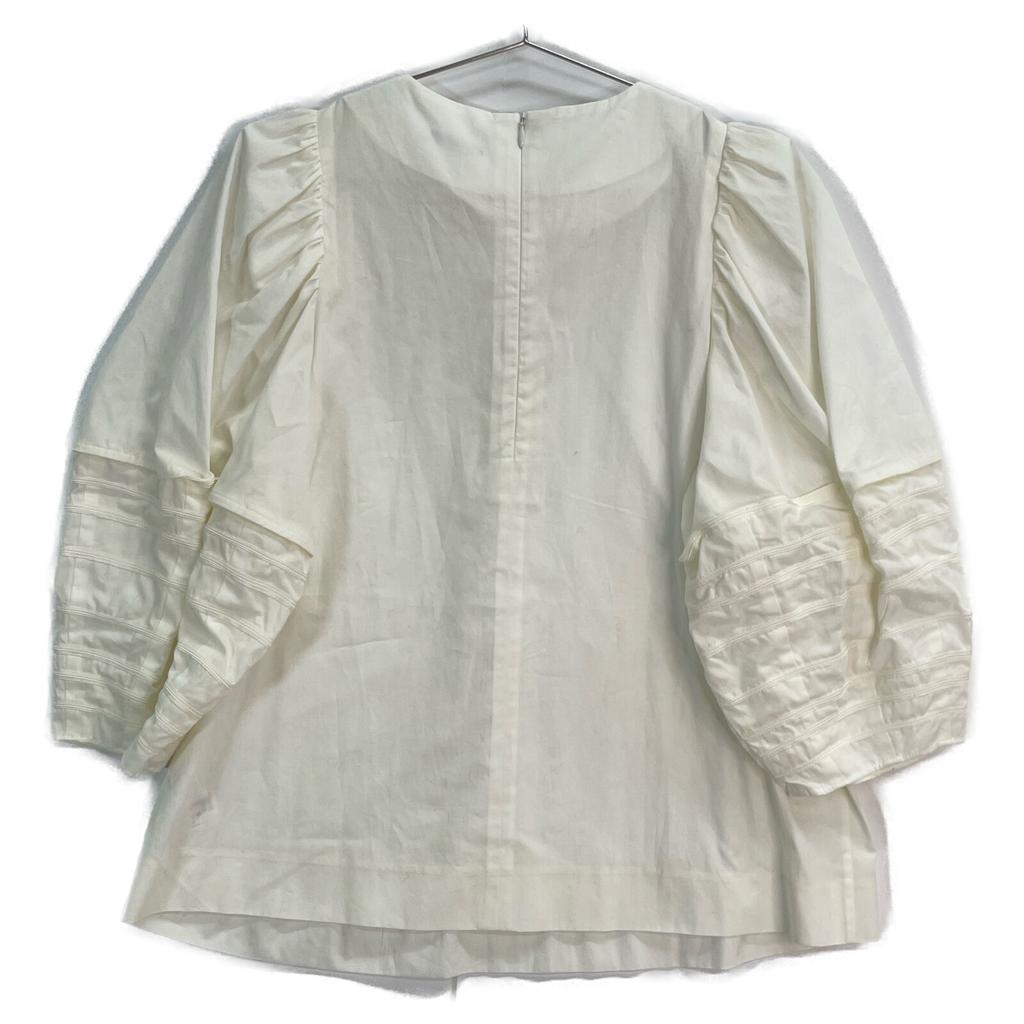 LUDLOW 21-LD21S007TP-002-005 White Balloon Sleeve Shirt Blouse Tops FREE whiteUsed