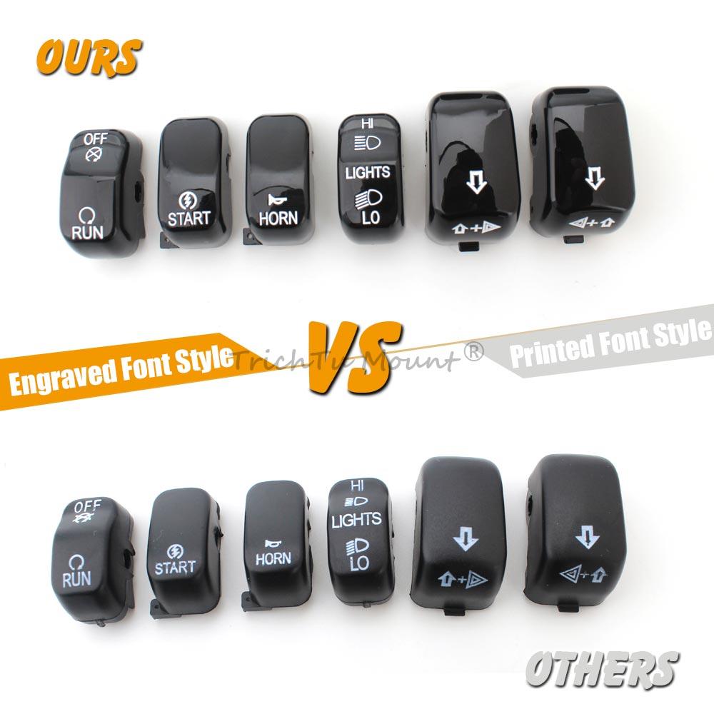 Moto Accessory Hand Control Switch Housing Cap Button Cover Kit For Harley Softail Dyna Sportster 883 1200 VRSC XL XR FLHR FLHRC