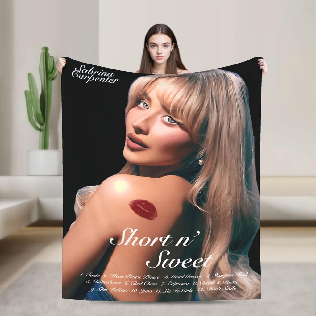Sabrina Carpenter Zpěvačka Deku Kvalitní Teplá Měkká Ložní Přikrývky Zimní Dekorativní Ložnice Street Trend Přehoz