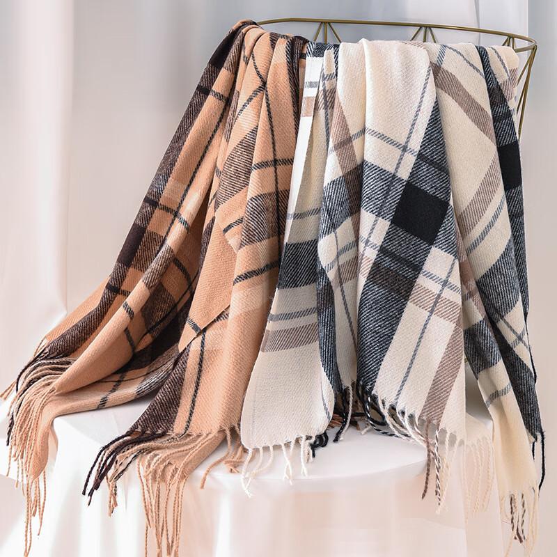 British Style Thickened Plaid Scarf