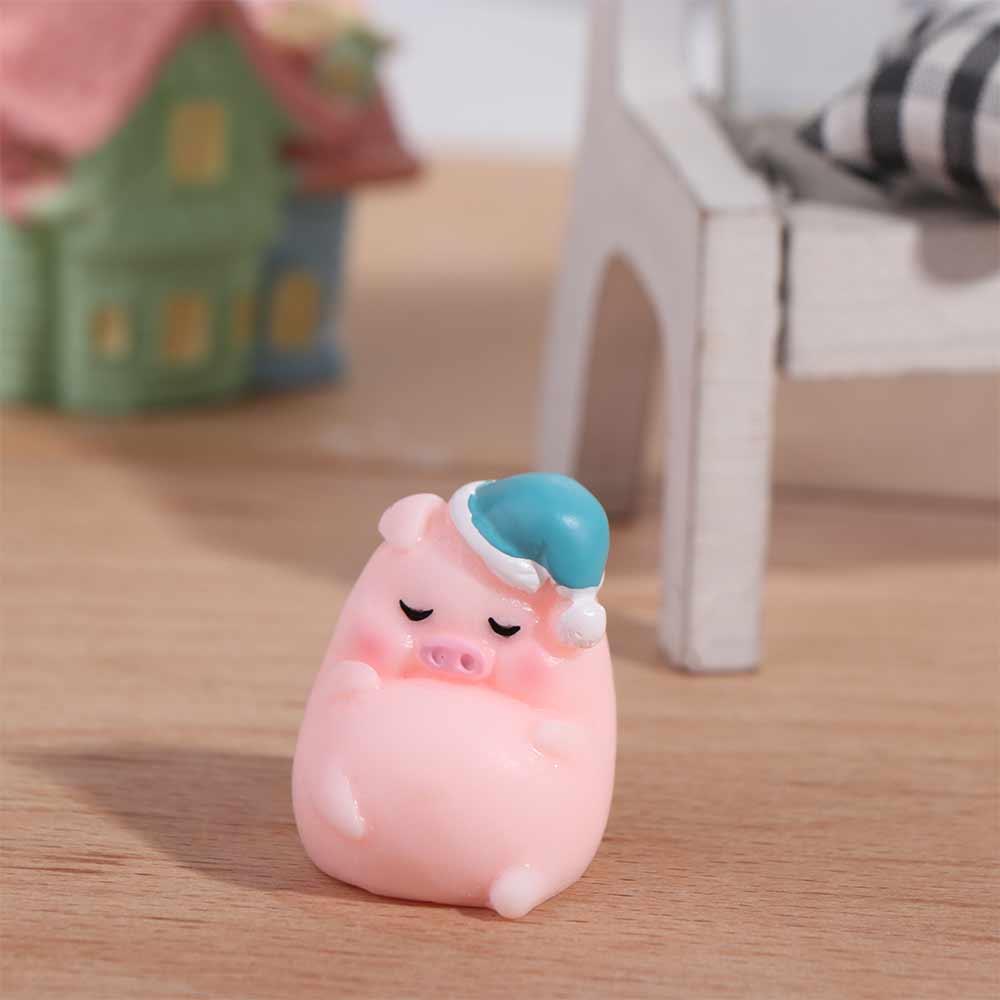 Resin Cartoon Piggy Car Ornaments Pig Cartoon Pink Pig Resin Ornaments  Car Accessories