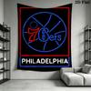 Sixers Logo Blue Background Bedding 1 Duvet Cover 2 Pillowcase Without Core Christmas Birthday Gift Duvet Cover And Pillowcase