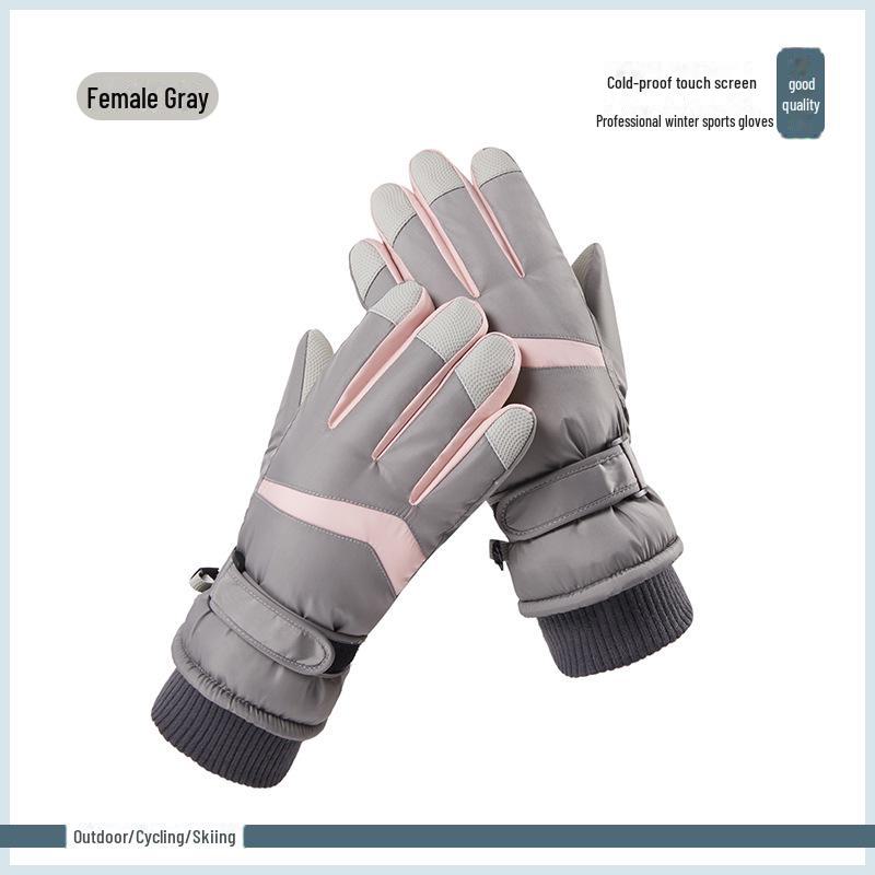

Зимние теплые водонепроницаемые ветрозащитные перчатки для езды на велосипеде с сенсорным экраном для женщин и мужчин, нескользящие и утолщенные. women s model