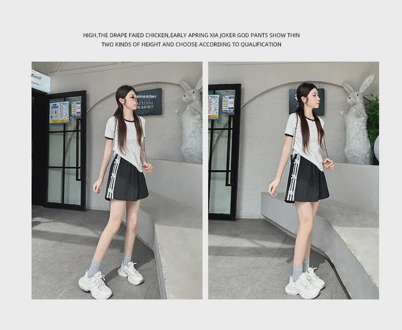 2025 Women's High Waist Striped Bow Shorts: Summer Casual Loose Fit, Wide Leg