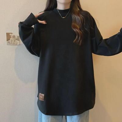 Haut à manches longues et col roulé mi-haut épais pour femme grande taille - Automne/Hiver