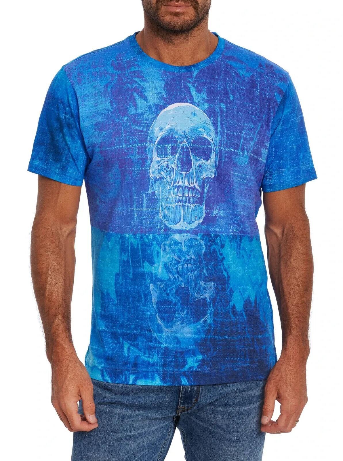 ROBERT GRAHAM Skull BLUE T-shirt Size XL $118 BRAND NEW w/ Tags S разноцветный