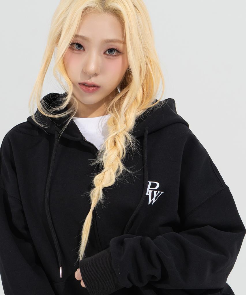 Phasewhite [Phase_1] Pw Logo Hood Zip-Up_Black / 8802026-Hz02